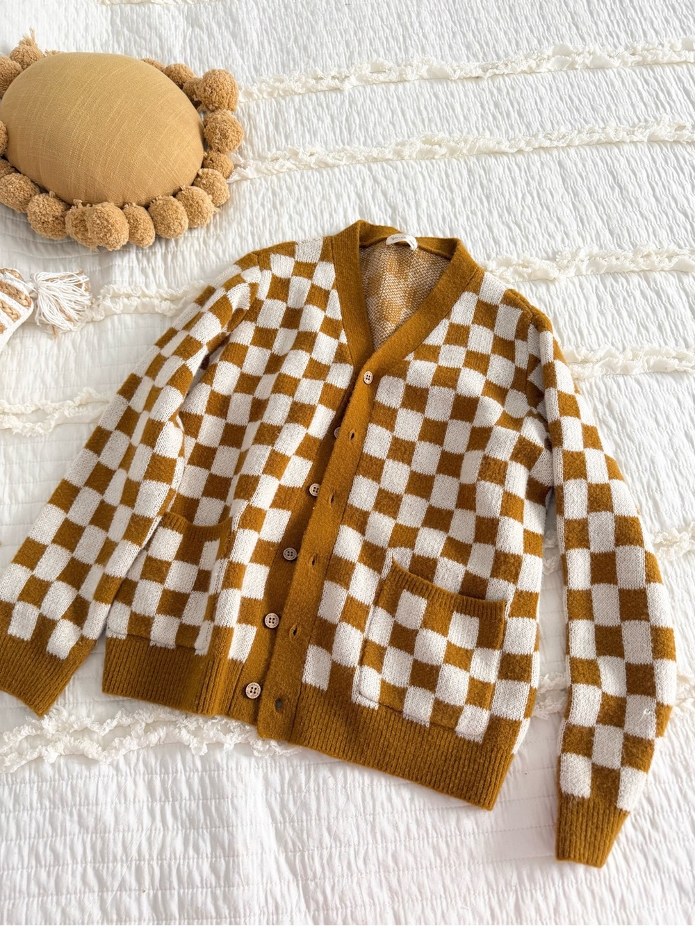 R+C checkered cardigan